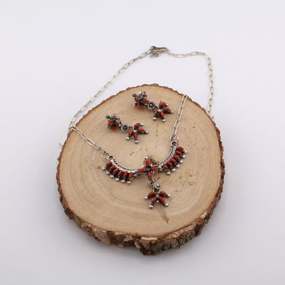 Native American Necklace Earrings Set Handcrafted Southwestern Zuni Jewelry * - Picture 9 of 9